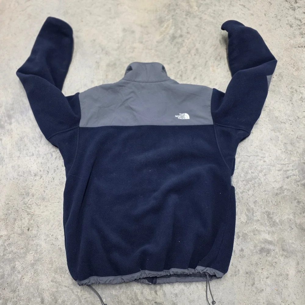 The North Face Mens Fleece‎ Jacket Grey Navy Blue Full Zip Outdoor XL